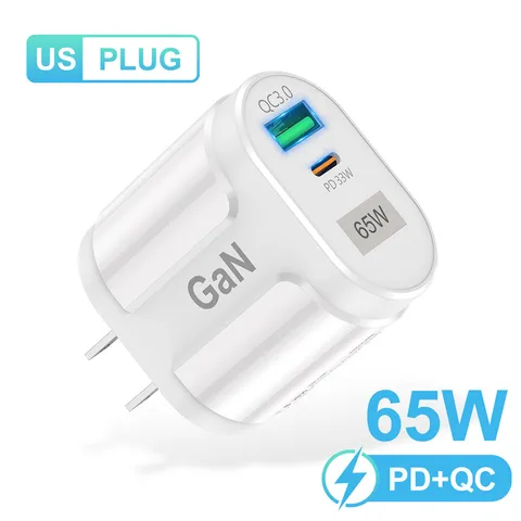 USB C Charger 65W GaN Type C PD QC 3.0 Fast Charging For iPhone 13 12 11 Max Pro XS 8 Plus For iPad Pro Air iPad MacBook