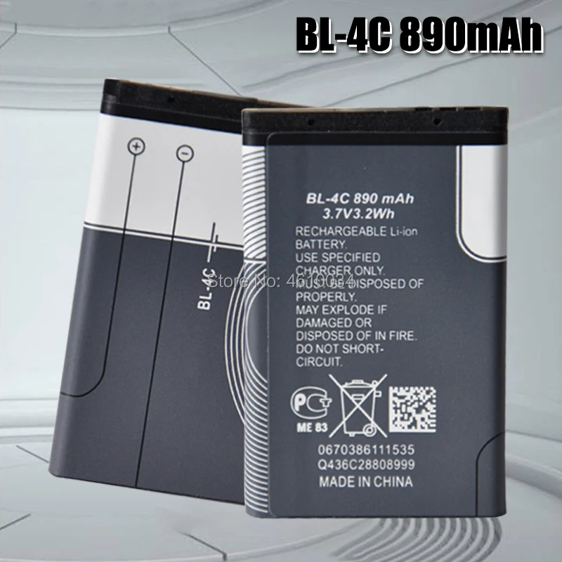 Nuova Batteria Bl-4C Bl 4C 890Mah Per Nokia 6300 6100 3500C 7200 X2-00 Bateria Batterij Accumulator