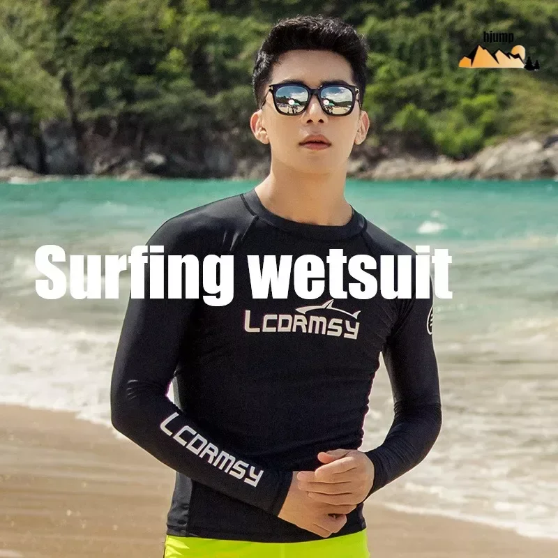 

Male Women Surfing Suit Hjumping Sports Clothing Split Diving Long Sleeved Quick Drying Sportwear Surfing Couple Swimsuit