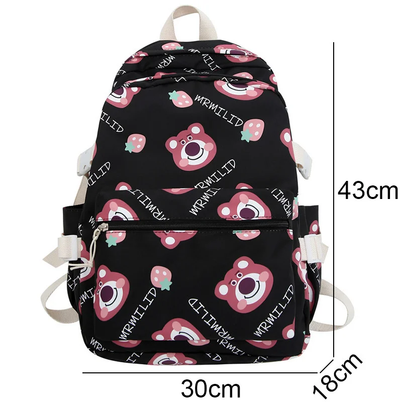 Large Women's Laptop Backpack, Cartoon Girls' Capacity Handbag, Waterproof, White, Fashionable, Travel, Women's, Chimy2k ,