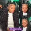 13x6 Deep Wave Frontal Wig  40 Inches Hd Lace Front Wig Curly Hair13x4 Water Wave Wig Preplucking For Black Brazilian Woman Hair 2