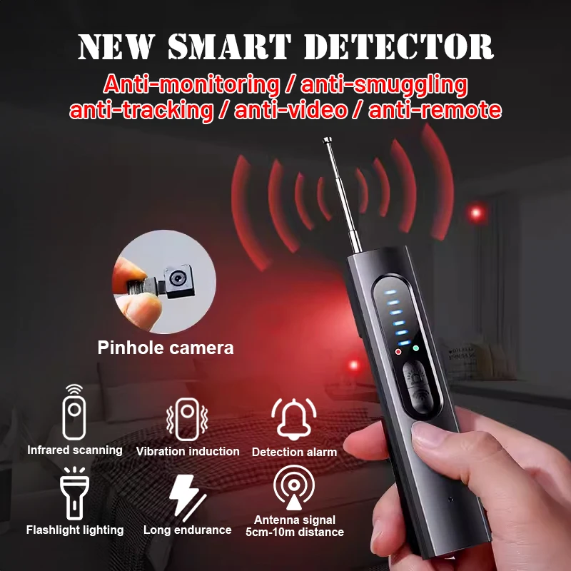 Anti-Spy Wireless RF Signal Detector Bug GSM GPS WiFi Tracker Camera Bug Professional Signal Detector Anti-Spy Infrared Scanner