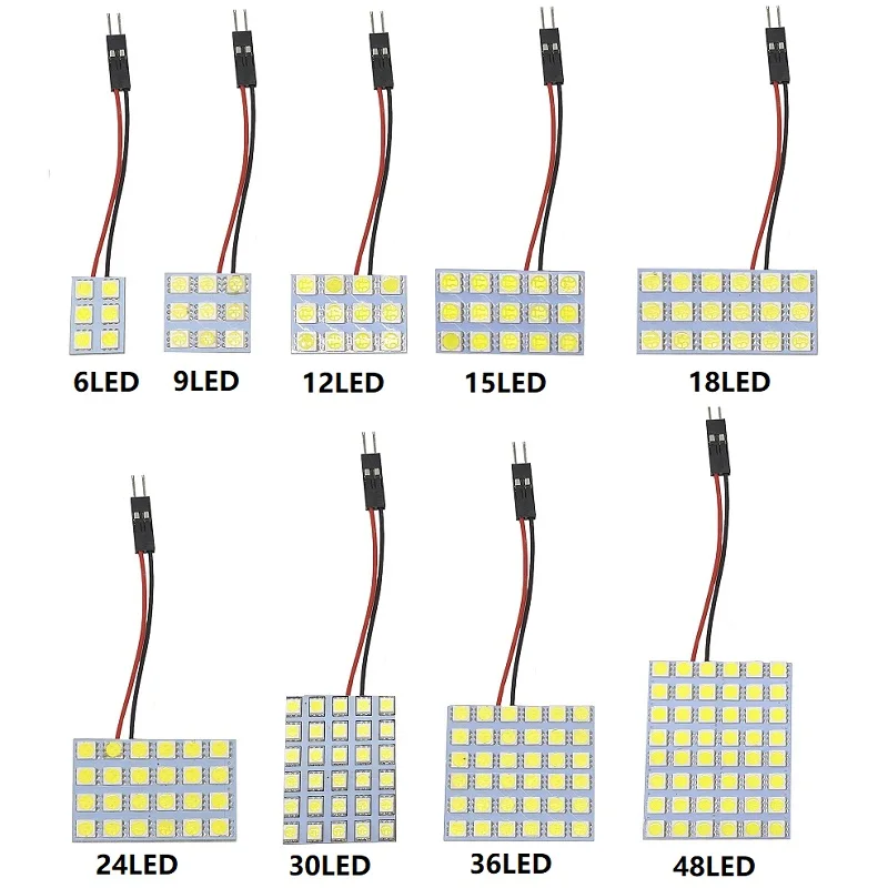 

White T10 C5W Car Auto Festoon Dome Interior LED Lights Lamp Map Roof Reading Bulb DC12V 31/36/39/41MM 12V 6000K