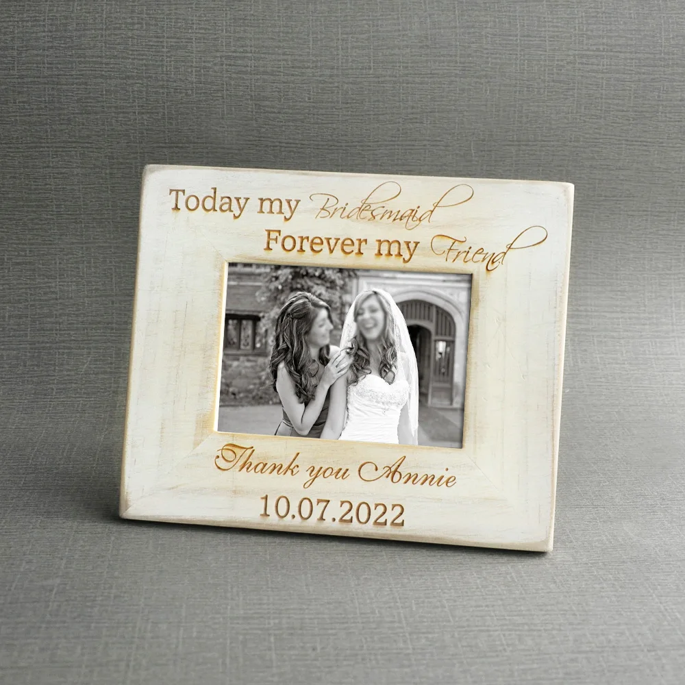 

Personalized Photo Frame Custom Bridesmaid Picture Frame Maid of Honor Gift Wedding Party Keepsake Customized Best Friend Gift