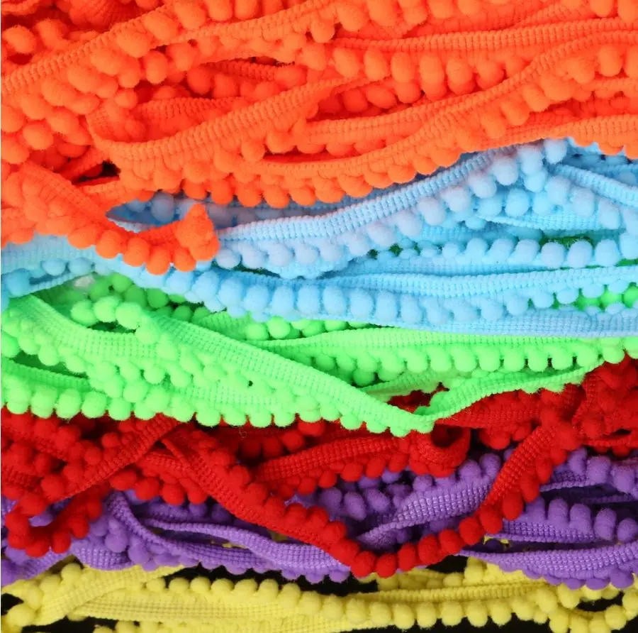 Tiny Pom Pom Ball Fringe Trim Lace 5mm PomPoms Trim Ball Fringe Ribbon For DIY Craft Curtain Cloth Sewing Accessory 5/10 Yards pom pom trim,lace ribbon,lace sewing supplies,lace sewing accessories,lace garment accessories,lace accessories,lace decoration,lace fabric,chiffon lace fabric