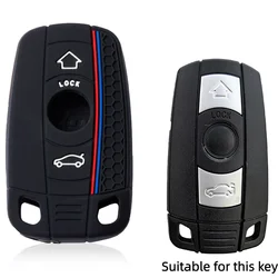 Silicone Protector Shell for Smart Car Key - Premium Cover for Enhanced Durability and Style (Blue And Red Line)
