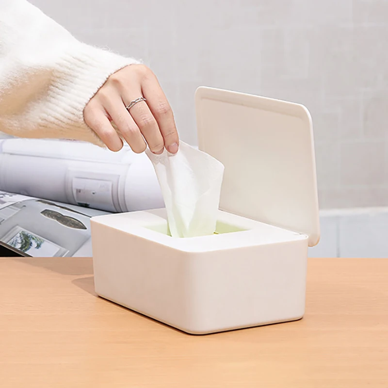 Dustproof Wet Tissue Box With Lid Baby Nappy Wet Tissue Storage Holder Dispenser For Home Car Office Paper Organizer