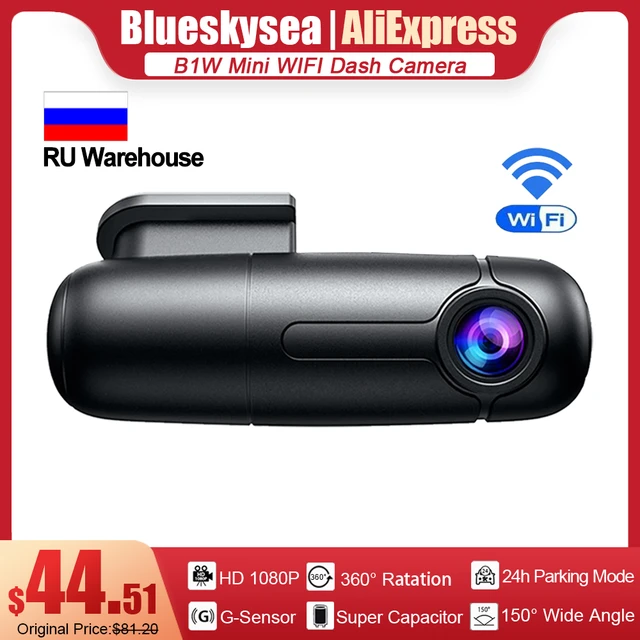  Small WiFi Dash Cam Camera for Car, Blueskysea B1W Mini Vehicle  Video Driving Recorder 360 Degree Rotatable Lens 1080p 30fps G-Sensor Loop  Recording : Electronics