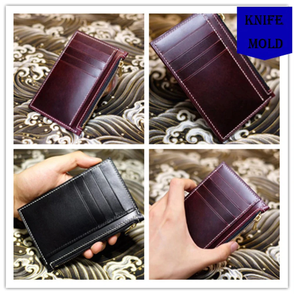 

leather craft template cutter card holder wallet die cutting knife mould leather hole punches tool set deri el aletleri