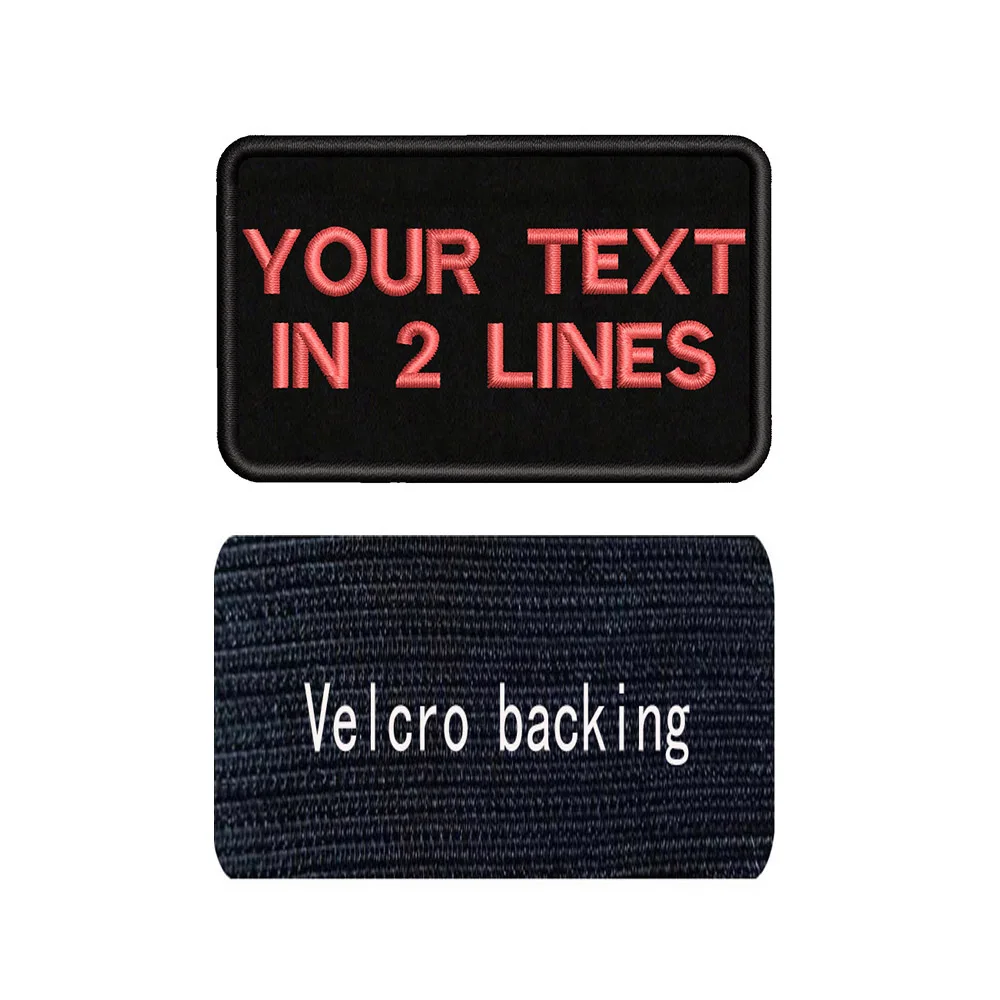 8X5cm Embroidery Custom Name Patch Stripes Badge Iron On Or Velcros Patches 