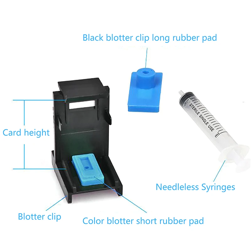 Description Picture 2 of itemUniversal Ink Cartridge Clamp Absorption Clip Pumping Refill Tool With 10ML Syringe Needles Kits For MP288