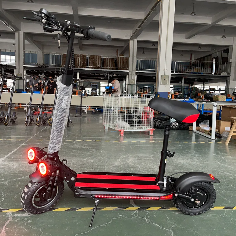 Off-road 11-inch tire adult dual-drive 2400W electric scooter foldable electric scooter 48V23AH front and rear shock absorbers