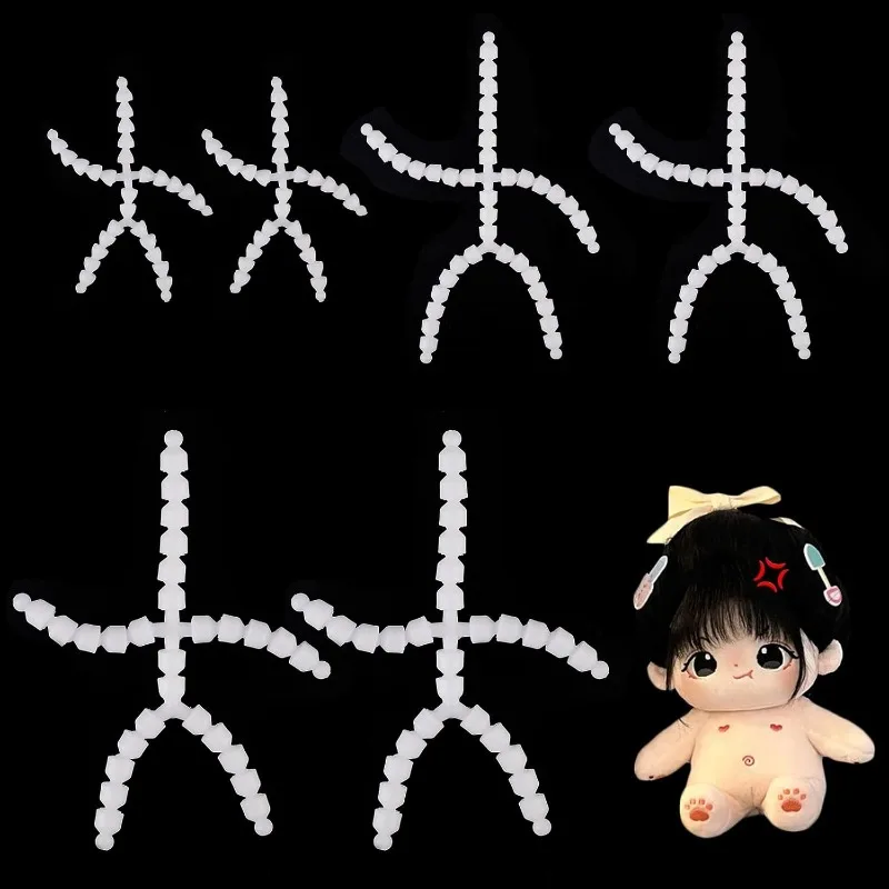 6pcs Body Joint Skeleton 3 Sizes Figure Movable Skeleton Plastic Joint Jeton Ball Socket Teddy Bear Connectors Soft Making Limbs