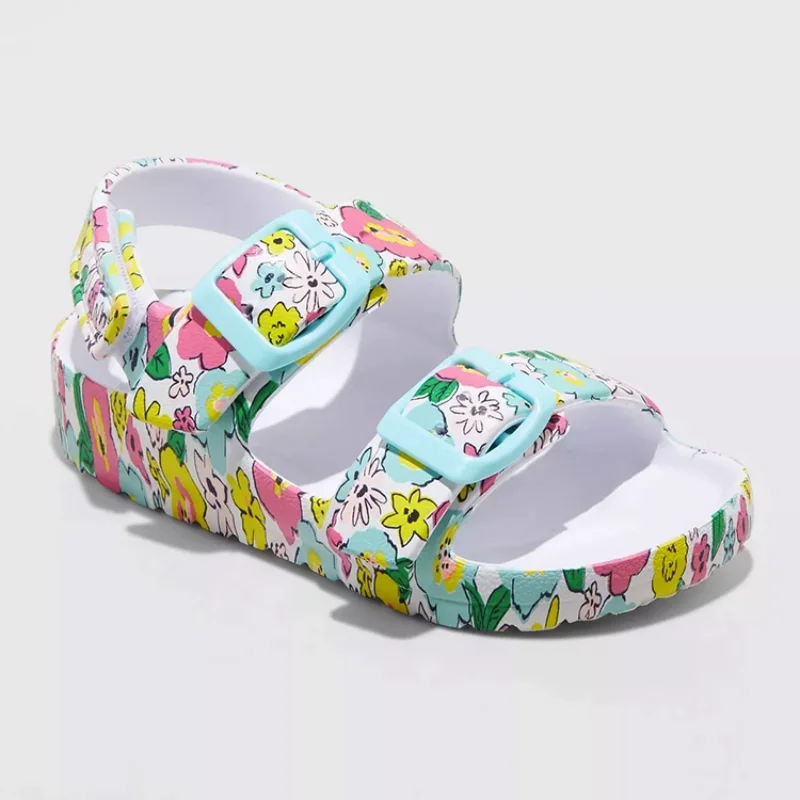 EVA sandals male and female children's flip flops with back strap anti slip sandals beach quick drying baby sandals for boys 5