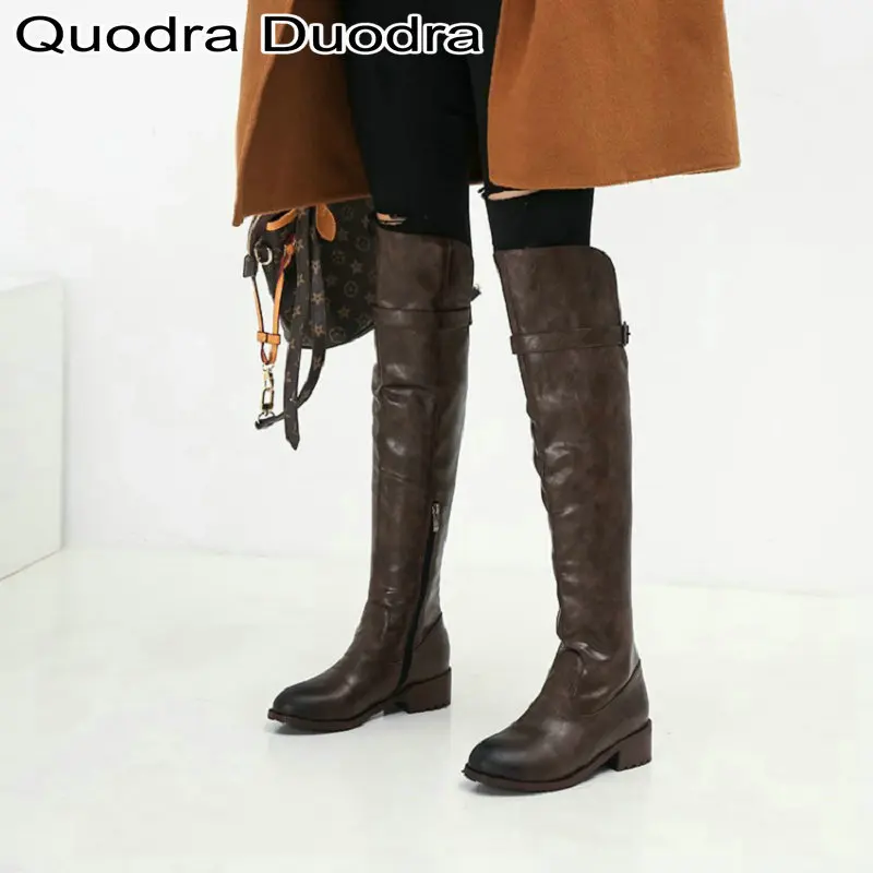 

Women boots new winter/Autumn Loose Over the knee high boots buckle shoes cowgirl riding equestrian woman boots over knee high