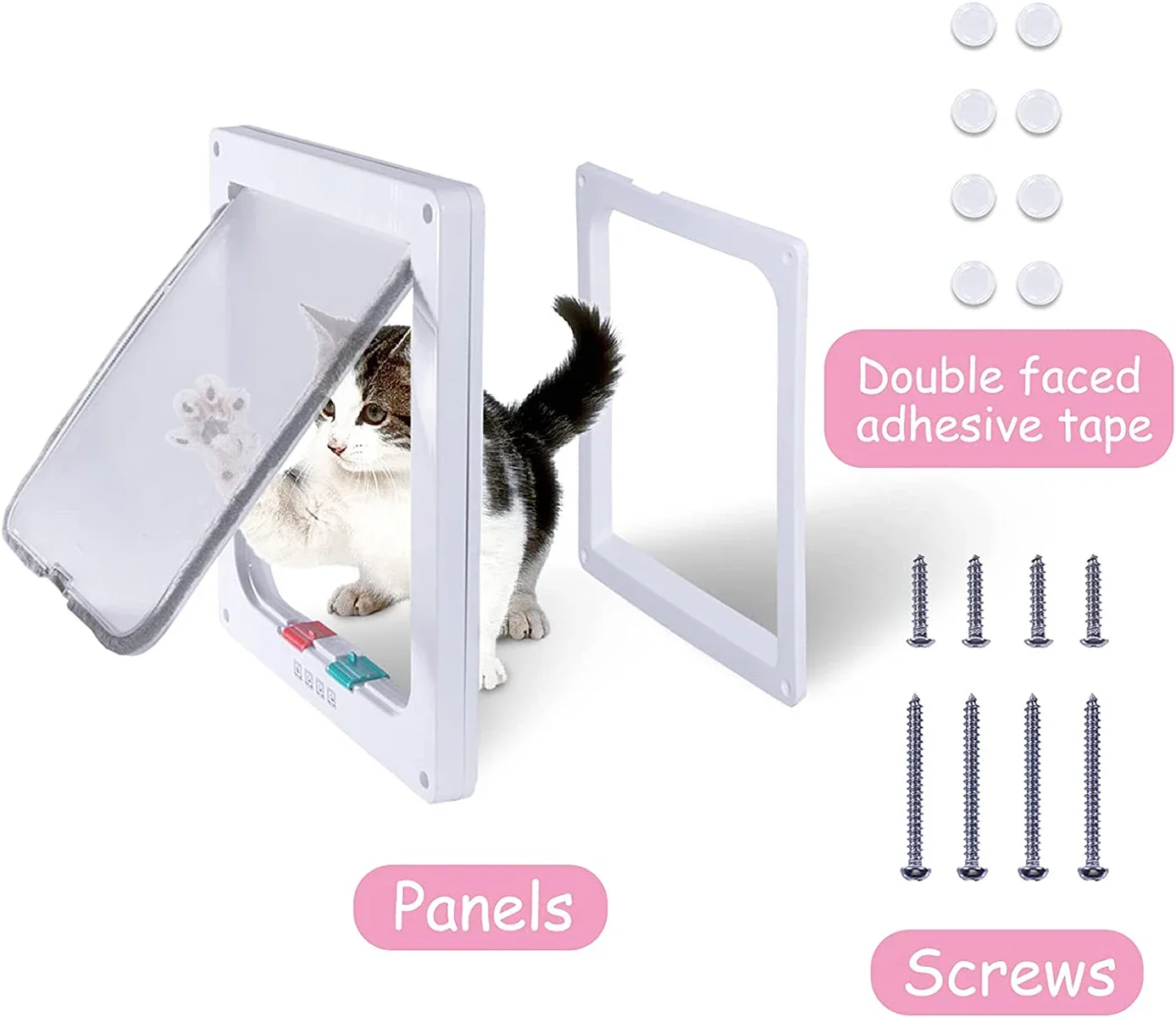 Lockable Pet Mesh Screen Door, Cat Door, Dog Door Screen, Window Screens and Porch Screens, Puppy Dog and Cat