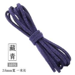Vibrant Flat Faux Suede Braided Cord for DIY Jewelry and Gift Wrapping - 60 Color Collection, 10 - Yard Length (Navy blue)