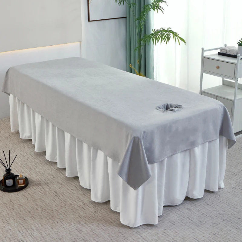 120x230cm 1Pcs Plain Beauty Salon Bed Sheets SPA Massage Tuina Anti-shrink Soft Skin-friendly Bedding Table Cover With/no Hole 2