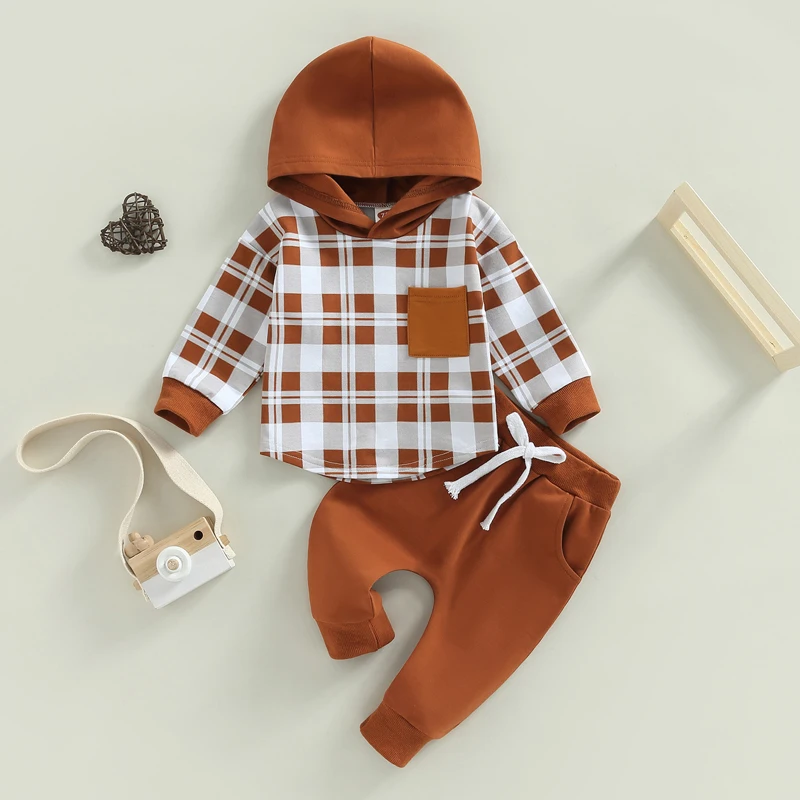 LZH 2022 New Baby Boy Clothes Autumn Plaid Newborn Kids Suit Turn Down  Collar Top + Pants Fashion Two Pieces Sets 1-5 Years Old - AliExpress