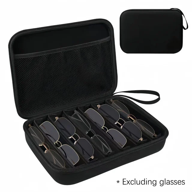 6/7 Compartment Adjustable Glasses Storage Box Portable Organizer