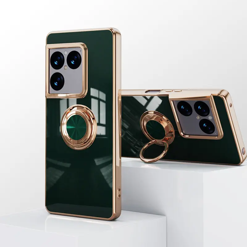 MagSafe Magnetic 360° Ring Electroplated Shockproof Phone Case with Soft Silicone Bumper