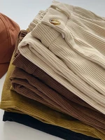 ZOKI High Waist Women Retro Corduroy Pants Fall Straight Causal Full Length Trousers Vintage Coffee Pockets All Match Pants New - Image 5