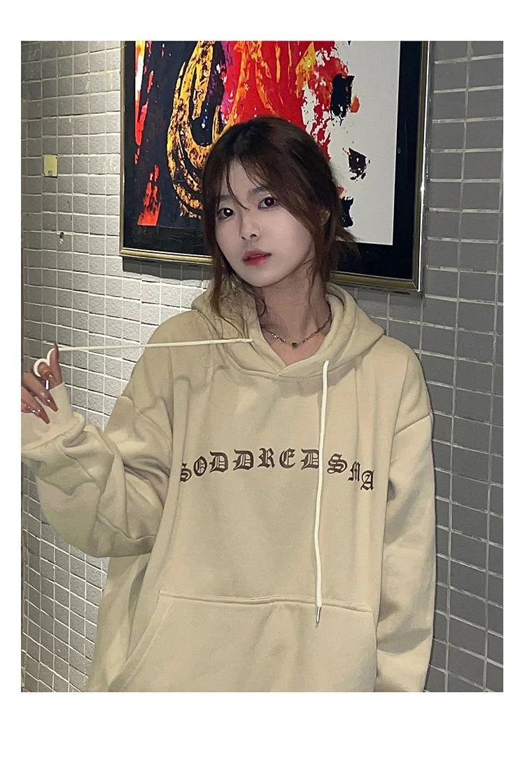 Couples Hooded Sweatshirt Fashion Autumn Winter Ins Bandana Paisley Letter Print Hip Hop High Street Loose Pullover Vintage oversized hoodie