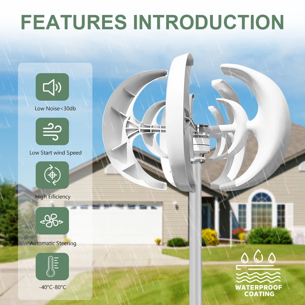 Rapid Delivery Of 3000W 24V 48V Vertical Wind Turbine Household Low Noise And Efficient Solar Cell System in Poland — view 4