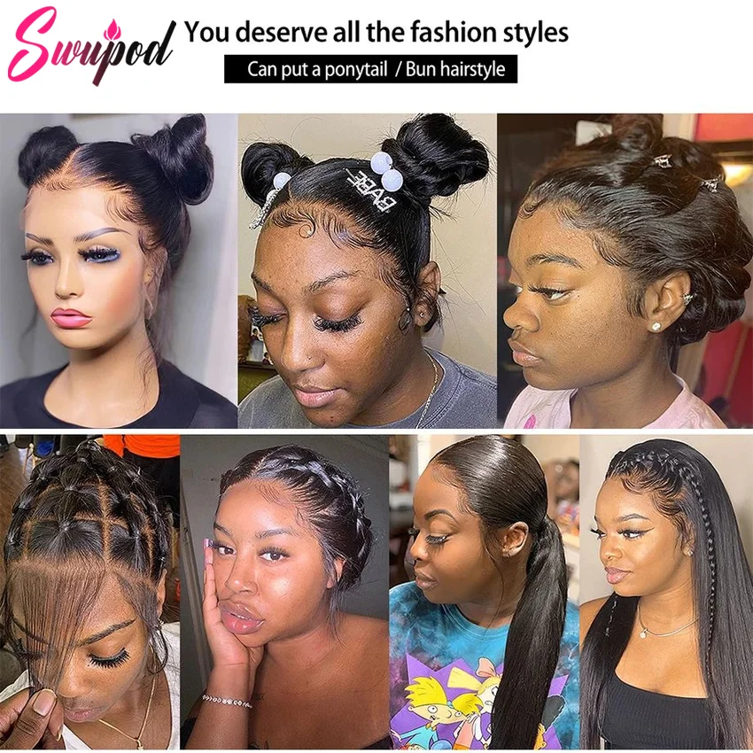 Full Lace Wig Brazilian Bone Straight 13x4 HD Transparent Lace Frontal Human Hair Wigs For Black Women Pre Plucked Wig