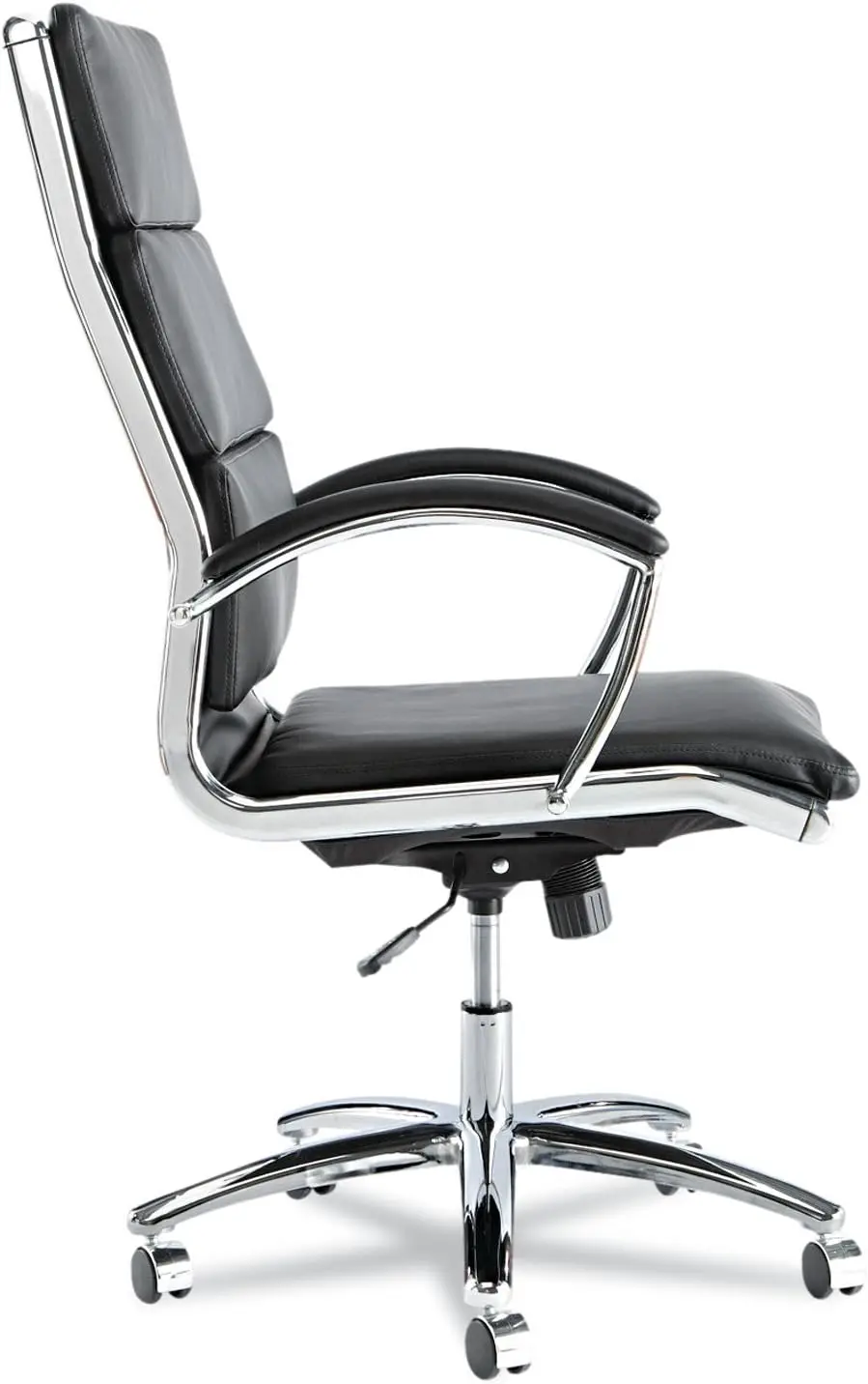 ALENR4119 Neratoli Series High-Back Slim Leather Chair - Black/Chrome 5
