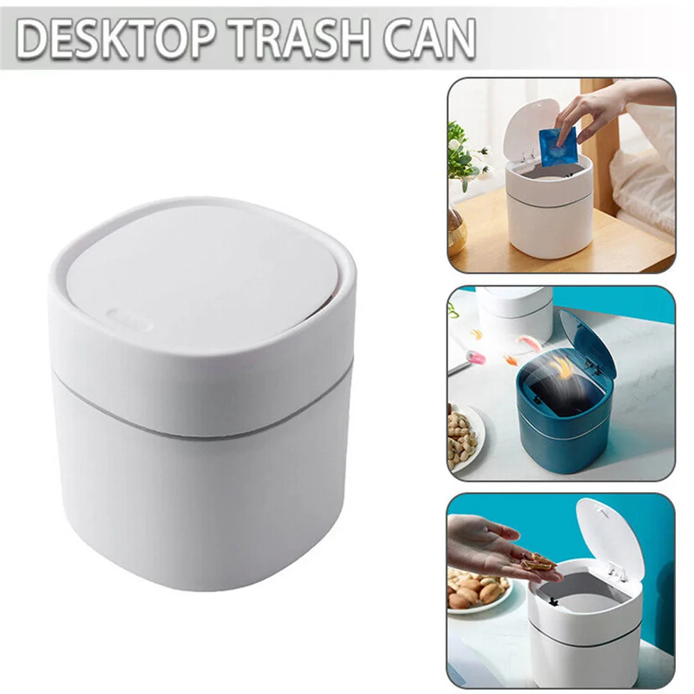 Trash Can Desktop Trash Can Mini Press Type Pop-up Lid Sanitary Bin Garbage Miscellaneous Items For Home Office Use