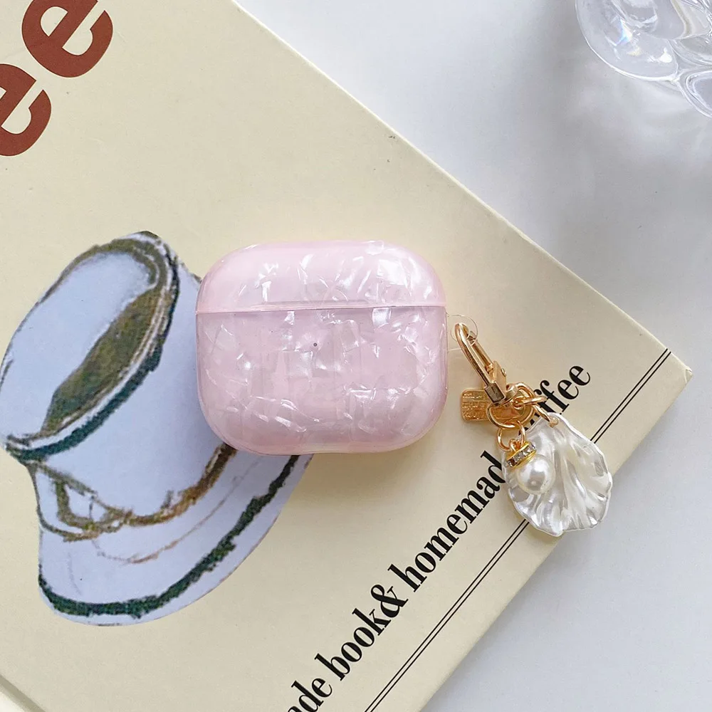 الفاخرة الأرجواني لؤلؤي شل قلادة غطاء من السيليكون...