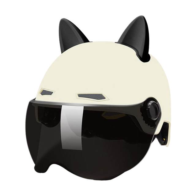 Motorcycle Helmet with Visor for Men Women Cute Ear Design Motorbike Helmet