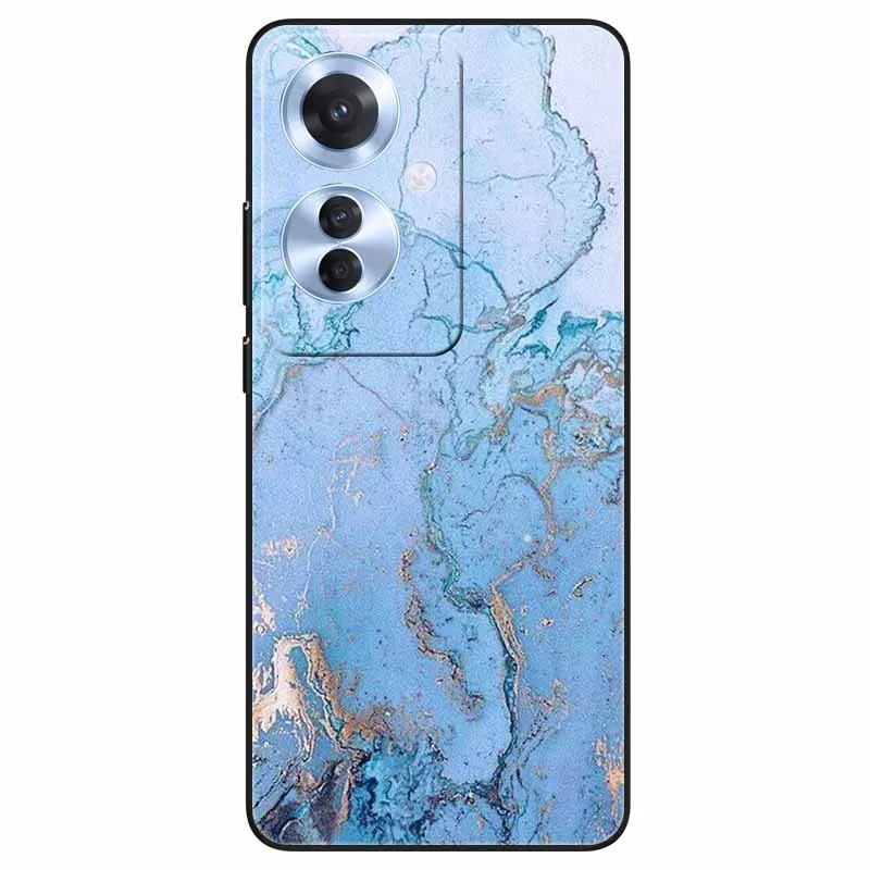 Black Marble Print Silicone Phone Cover - Fashionable Protective Shell and Soft TPU Case