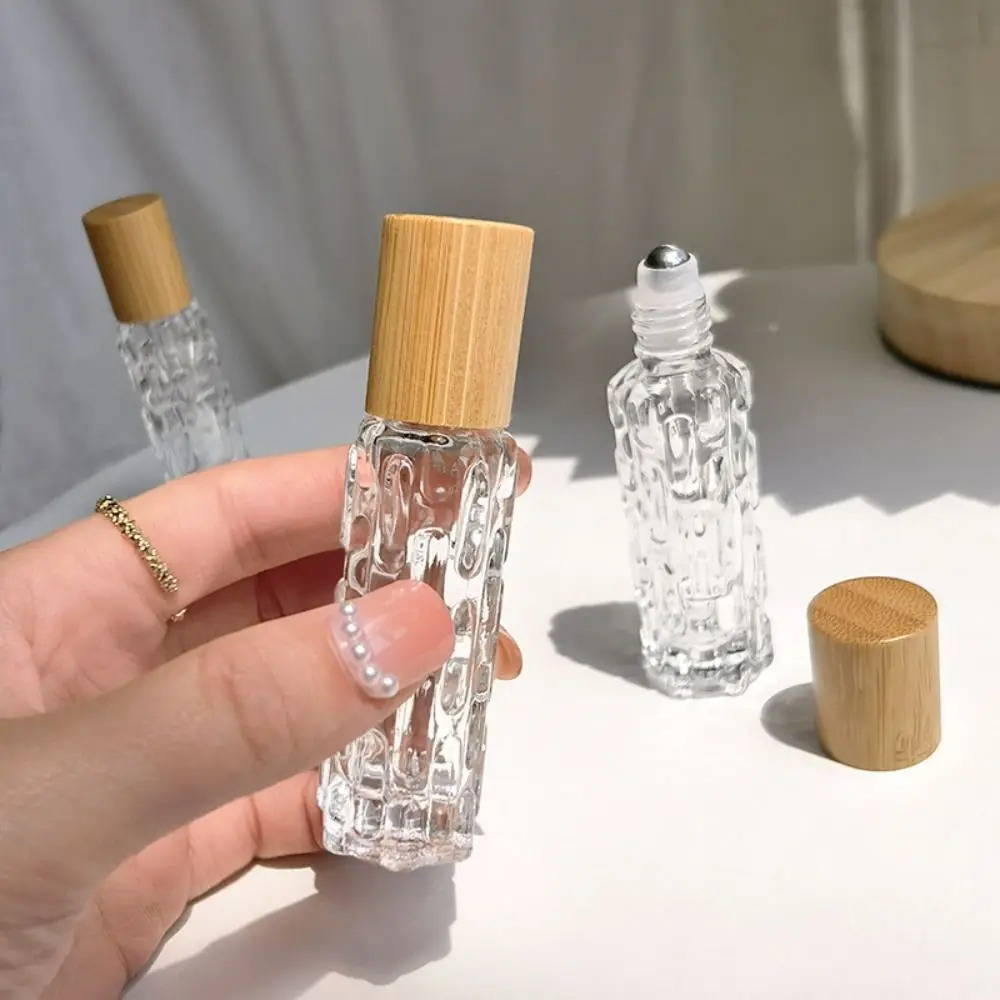 

10ml Perfume Roll-on Bottle Bamboo Glass Storage Bottle Essential Oil Bottle Perfume Cosmetic Container