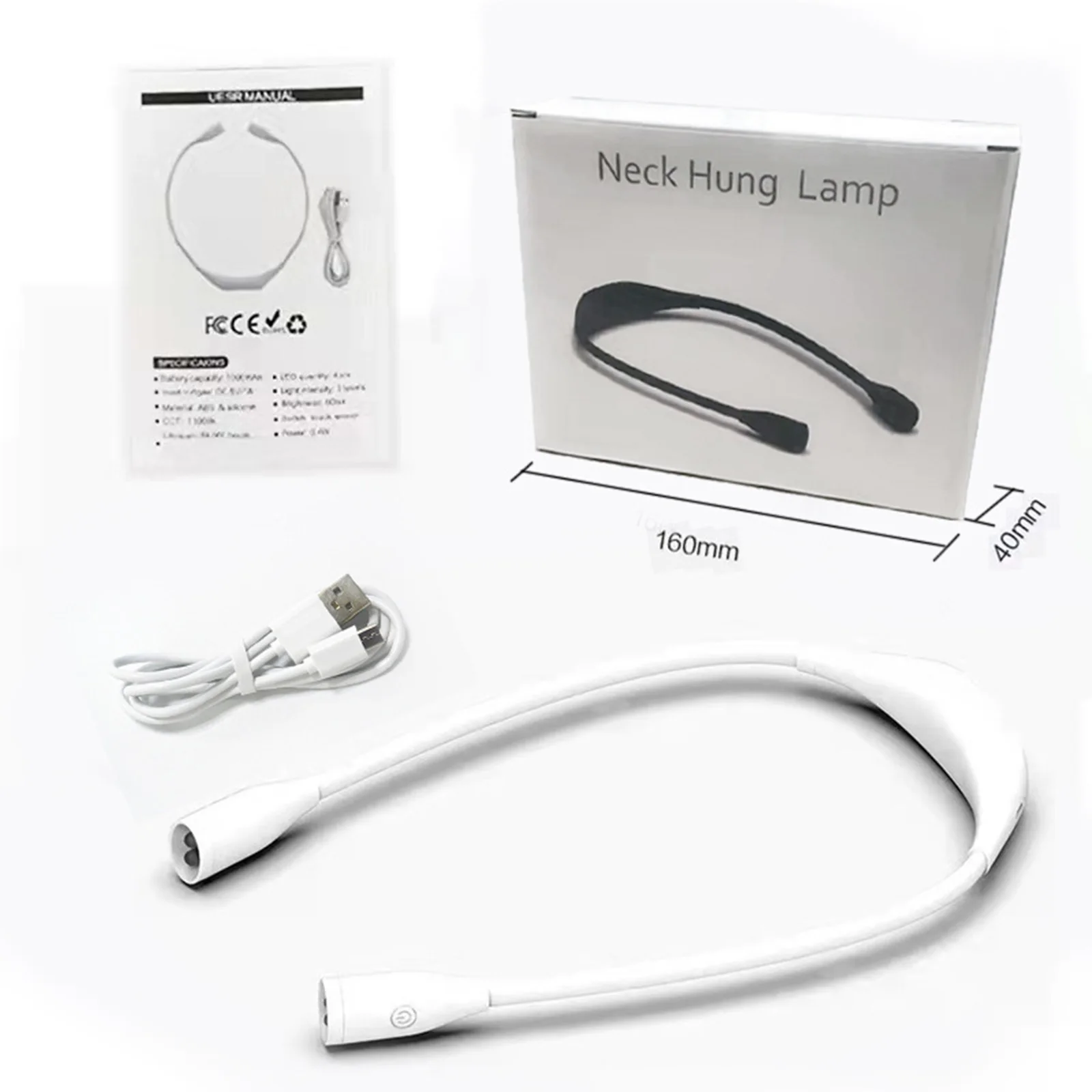 Mini Flexible Reading Lamp LED Rechargeable Neck Light for Reading in Bed Bendable Book Lights Neck Lamp Portable Lights led light book light mini led light