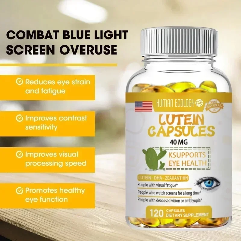 Human Ecology Lutein 40mg 120 Capsules Relieve Visual Strain Boost Eye Immune System NonGMO