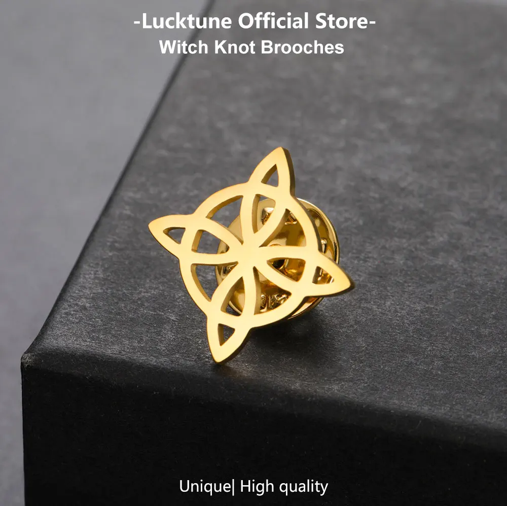 Lucktune Vintage Hexenknoten-Brosche für Damen und Herren, Edelstahl, Hexerei, Glück, magischer Knoten, Schutz, Anstecknadeln, Schmuck, Geschenk – Detail 7