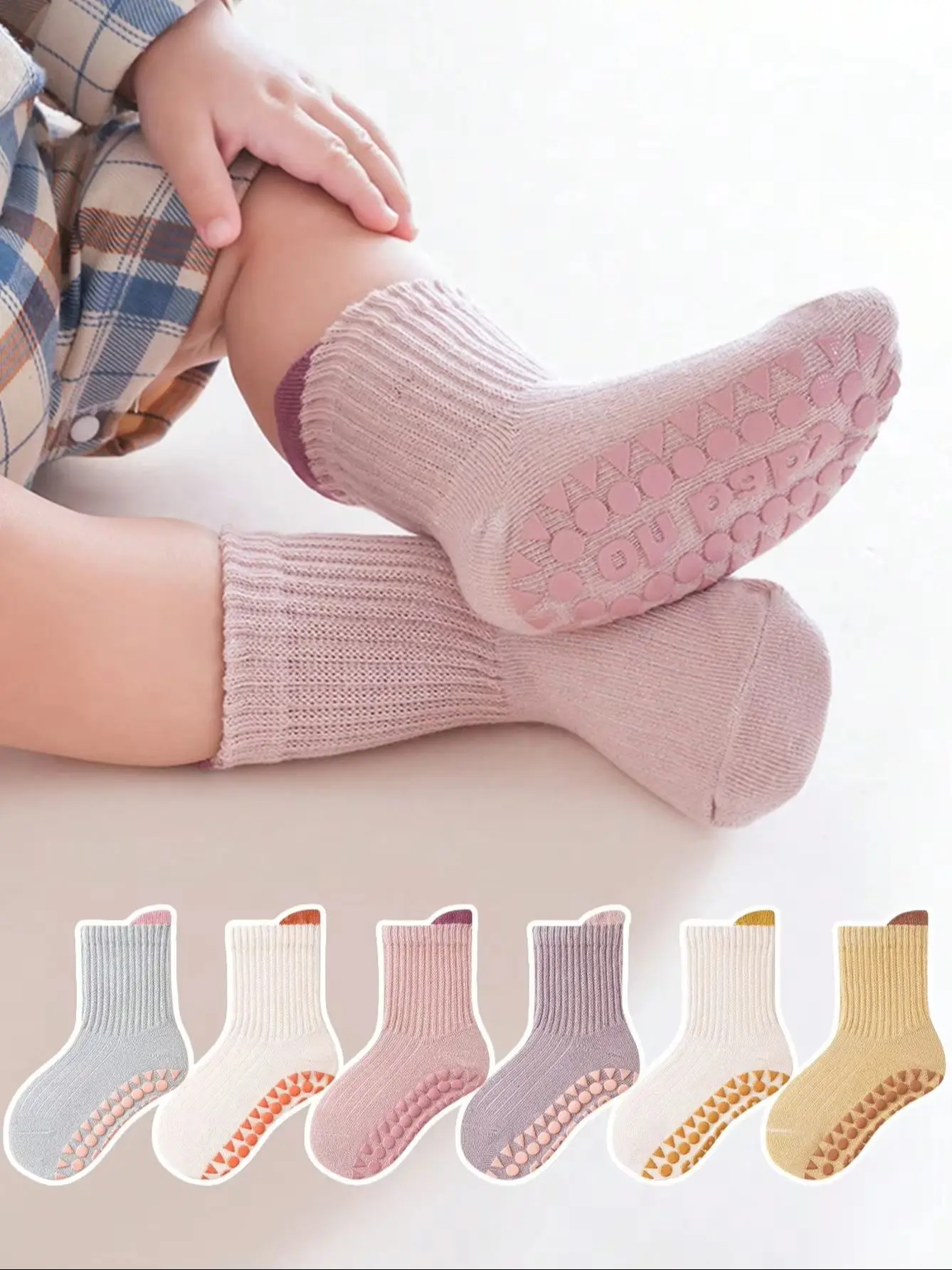 6 Pairs Baby Floor Socks Anti-Slip Glue Loose Mouth Cartoon Soft Bottom Indoor Girls Kids kids socks cartoon socks baby socks girls socks