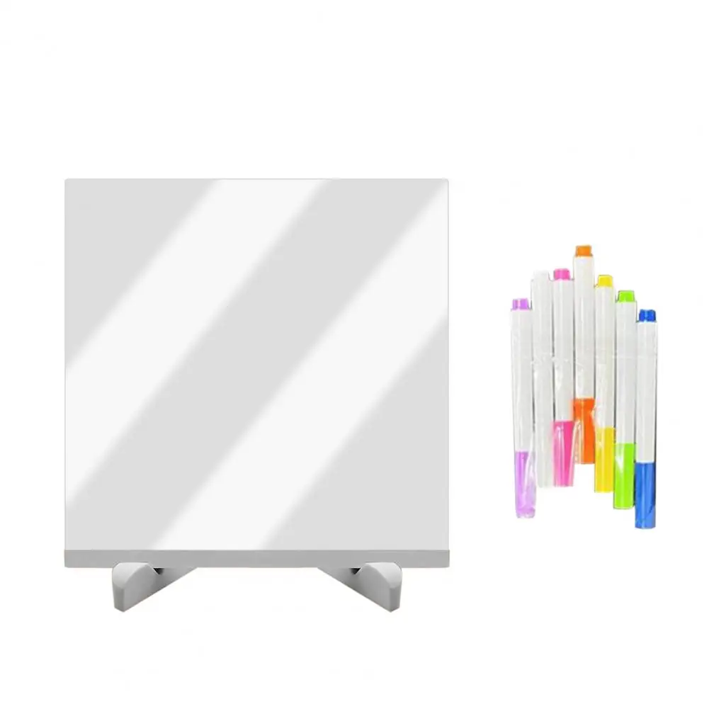 

Calendar Reminder Board Glowing Led Note Board with Stand Clear Acrylic Dry Erase Memo Glass for Kids' Messages Letters Luminous