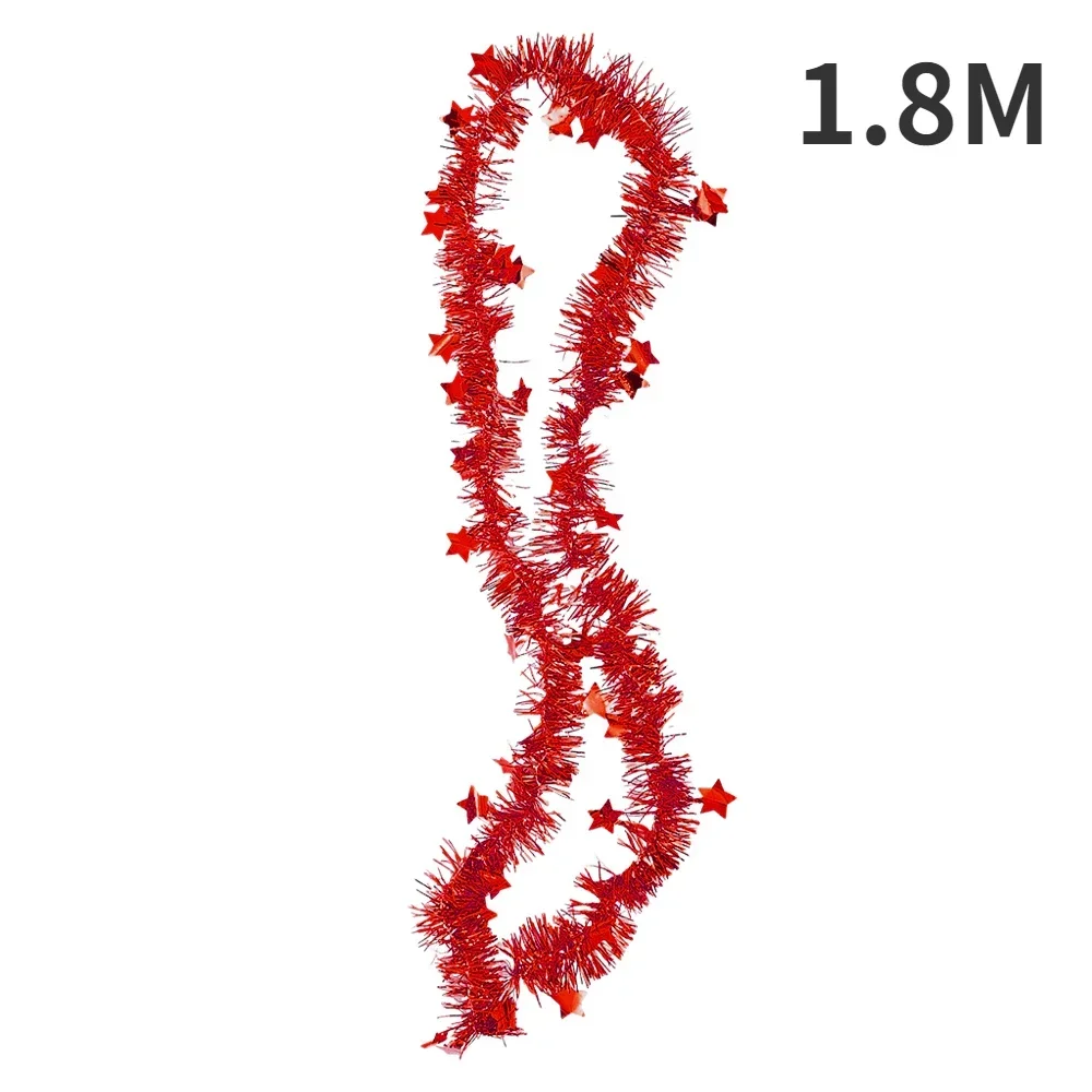 thumbnail image 1 of Guirnaldas de cinta de oropel de PVC para Navidad de 1,8 m, adornos de estrellas de plástico para colgar en el árbol de Navidad, decoraciones para el hogar, Navidad y bodas, 1 of 5