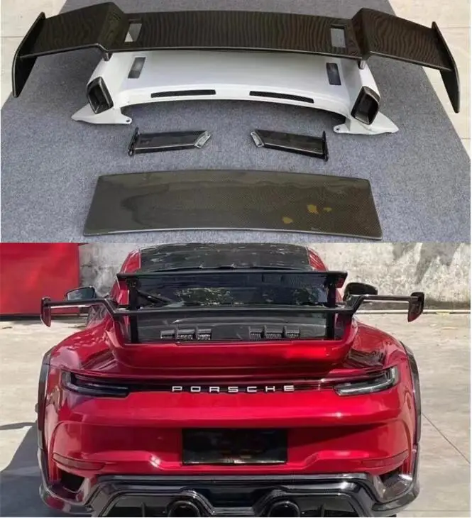Per Porsche Carrera 911 992 2020 2021 2022 2023 Vera Fibra Di Carbonio Auto Ala Posteriore Tronco Labbro Super Grande Spoiler