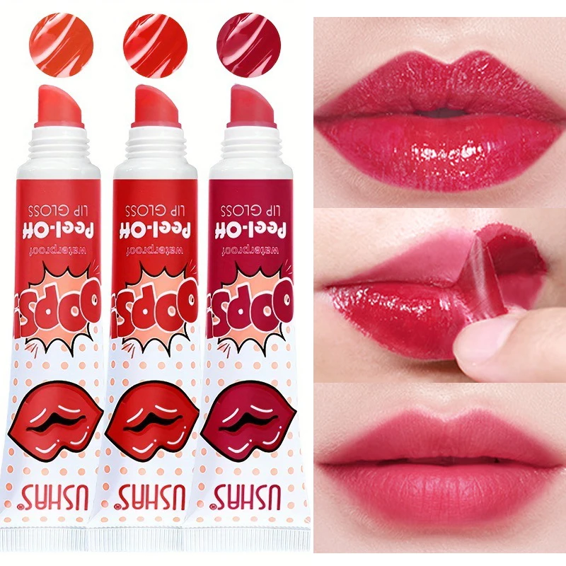 Verbazingwekkende peeling vloeibare lippenstift waterdichte sexy rode blijvende lipkleur traanlip tattoo lipkleur vrouwelijke cosmeti_voghion.com