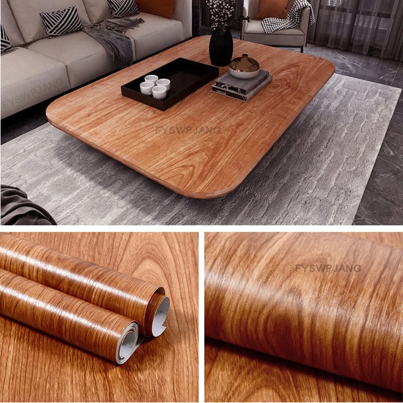 

Vinyl Wallpaper Home Decor Furniture Refurbishment Waterproof Self Adhesive Wood Grain Wall Sticker Kitchen Cabinet Door Sticker