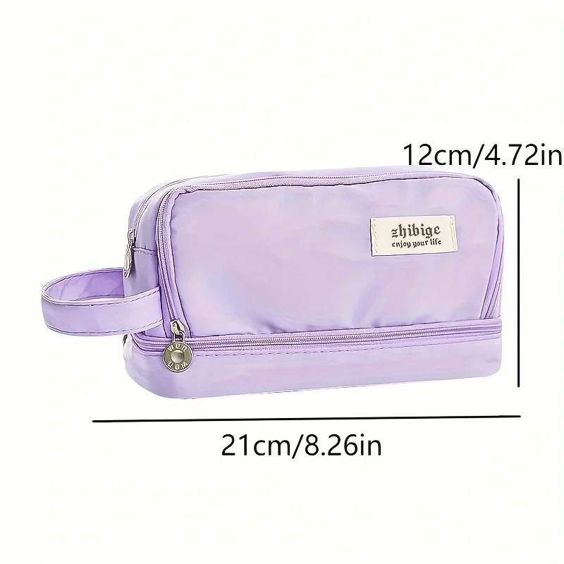 pencil case Pencil Case Double Layers Large Capacity Classification Storage Waterproof Canvas School Makeup Bag Pencil Pouch Pen