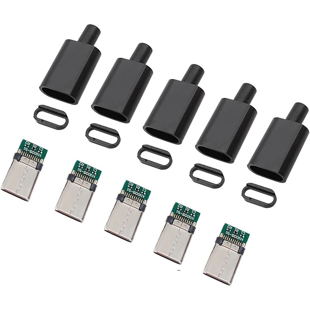 USB C Connector Male Plug DIY Soldering Kit - Enhanced Adapter Cable