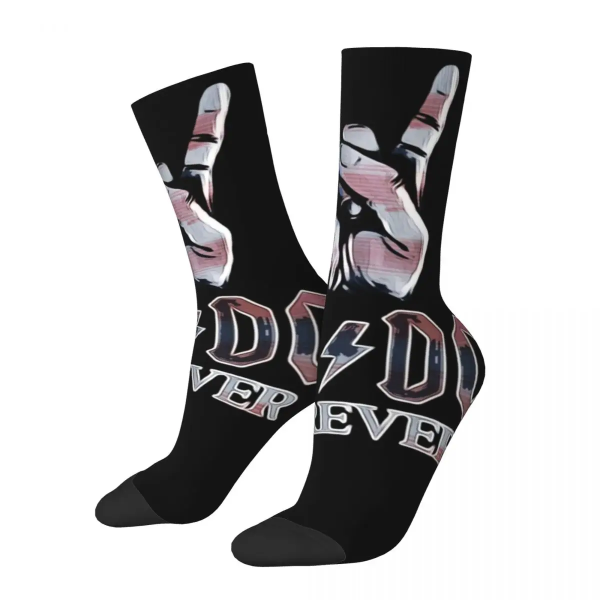 

Australian Rock Band Crew Socks Unisex Winter Socks Warm Happy Crew Socks AC DC Street Style Crazy Sock