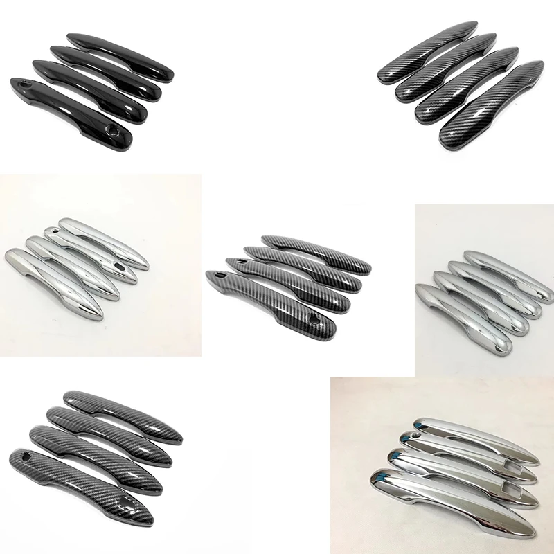 thumbnail image 4 of Para Toyota Camry 2018 2019 2020 2021 2022 Cubierta protectora de manija de puerta de moldura exterior ABS cromado negro tapas decorativas de carbono, 4 of 5