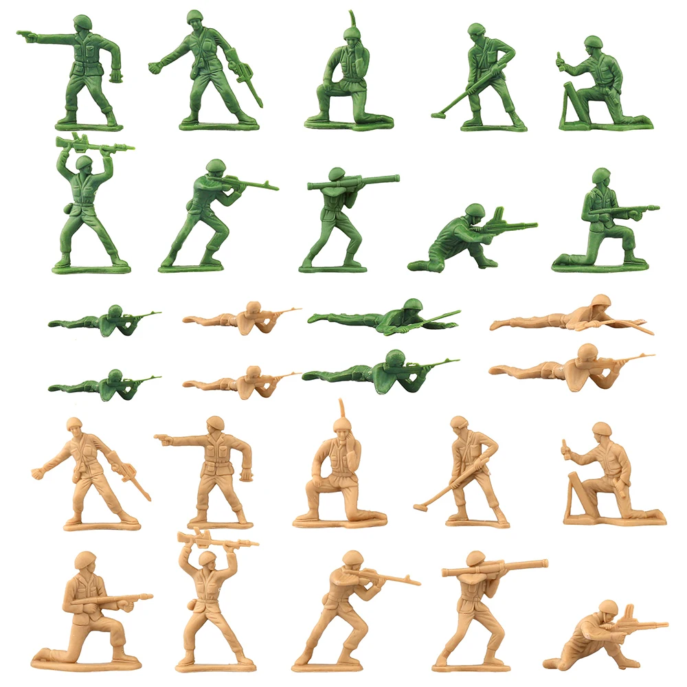 ViiKONDO Army Men Toy Soldier Military Playset Epic WWII US German Battle Cowboy Indian Action Figure Model Civil War Boy\'s Gift