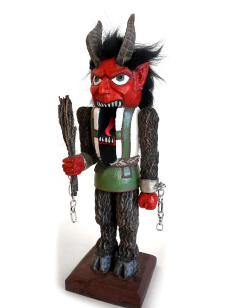 2022 Krampus Nutcracker Puppet European Style Resin Crafts Ngau Tau Human Face Nutcracker Christmas Home Decor New Years Gift